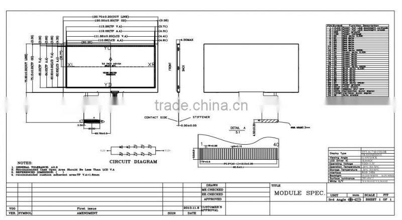 5 inch lcd monitor,5" Car lcd Monitor with 480x272, 5 inch lcd Monitor CCTV