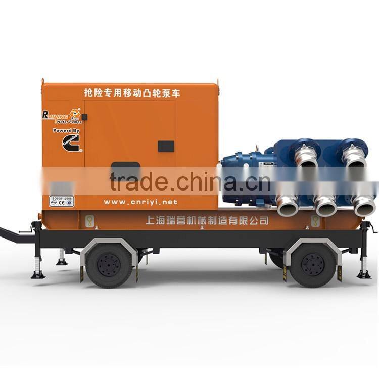 1000m3hr high flow cam rotor pump with diesel engine