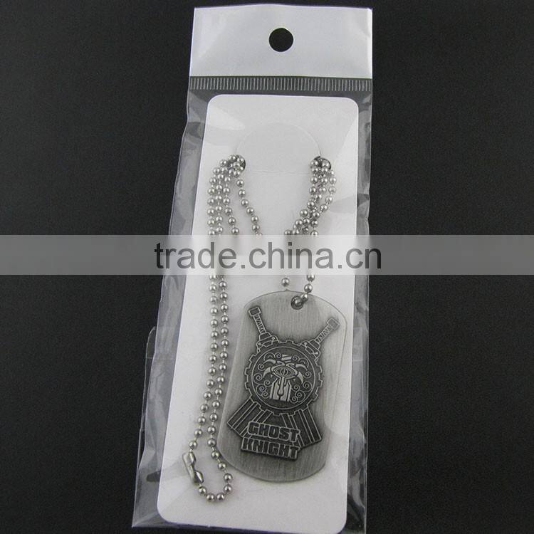 Wholesale custom laser military dog tag with necklace