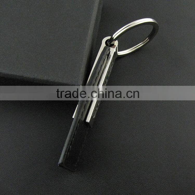 Belt Loops Black PU Leather Keyring Keychain Ring Key