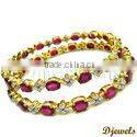 Ruby Diamond Bangles, Gold Bangles, Bangles Jewelry