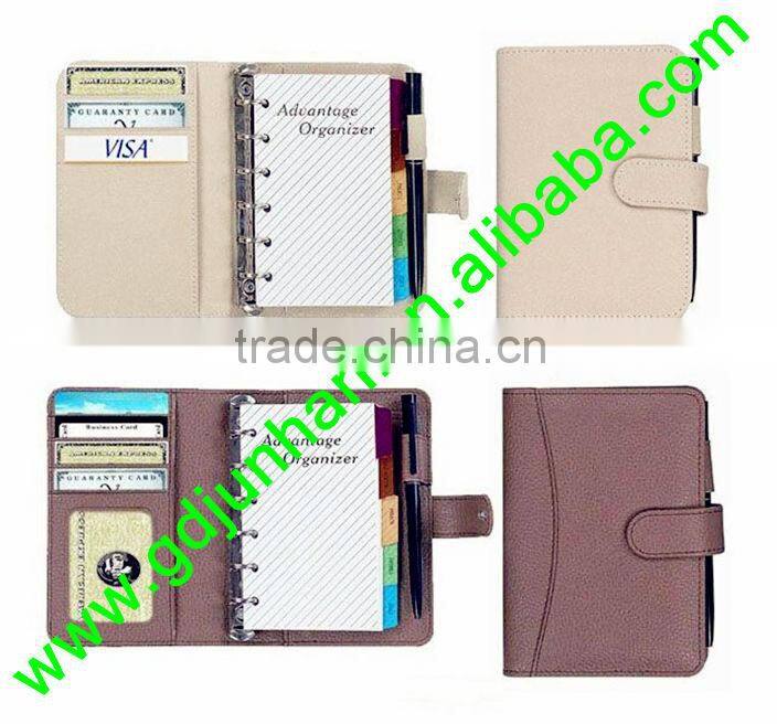 A5 leather 6-ring binder organizer
