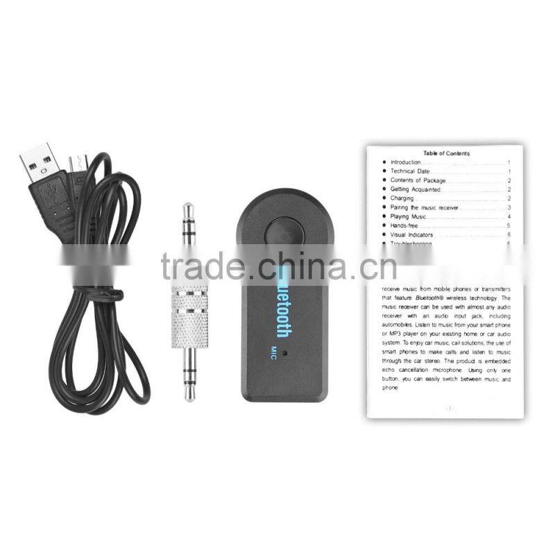 Hot selling micro bluetooth receiver wifi music receiver car bluetooth music receiver audio adapter to car aux / stereo