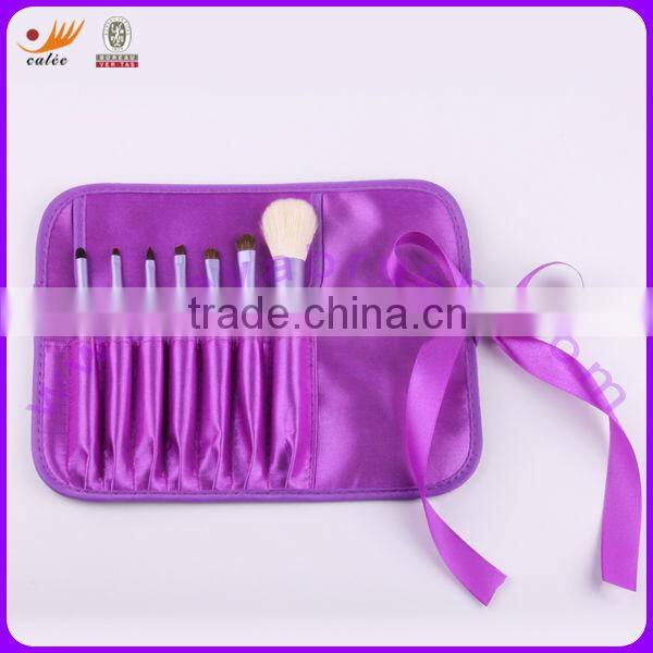 7pcs purple butterfly pouch cosmetic brush kit