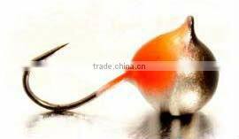Competitive round ice fishing tungsten jigs