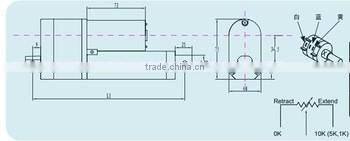 150kg load linear actuator with potentiometer feedbacking stroke,
