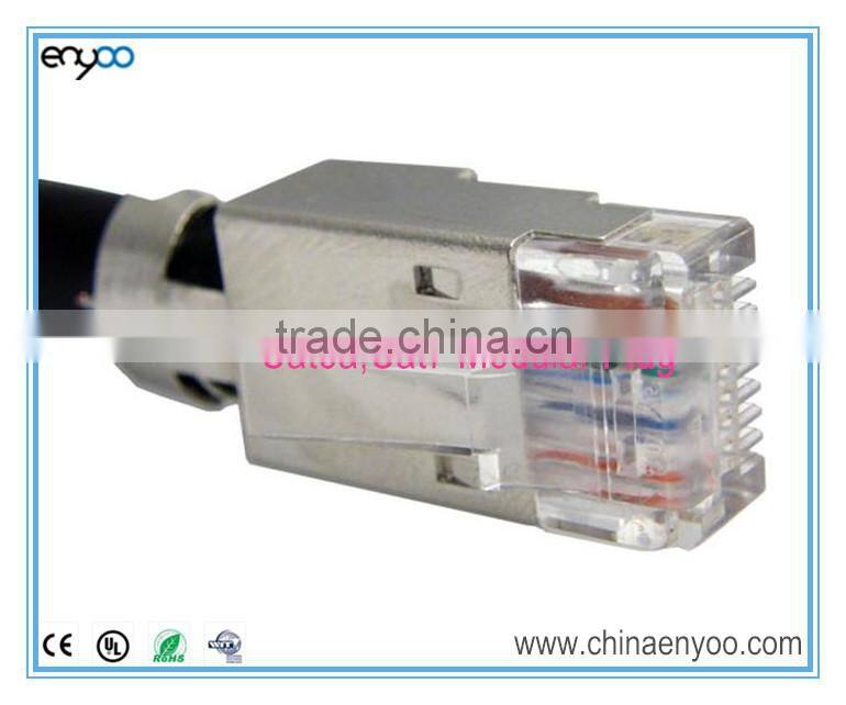 RJ45 Connector, Shielded RJ45 Plug for CAT 6, CAT 6A, CAT 7 Solid and Stranded Cable