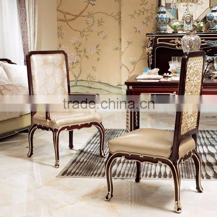 Luxury Chinese style solid wood carving rectangular dining table set