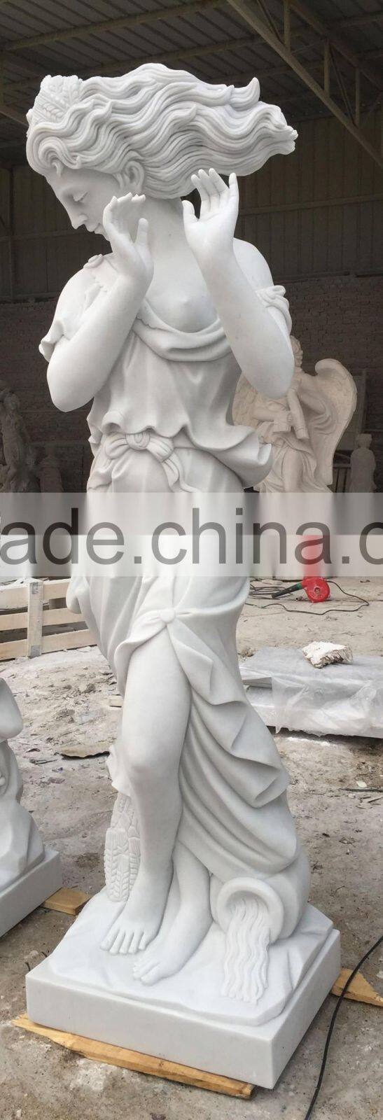 High Quality White Marble Female Garden Statue