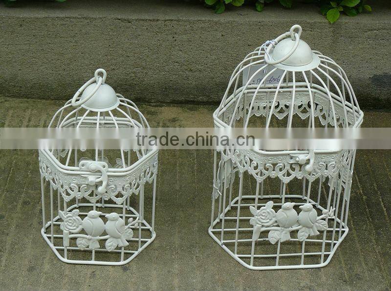 hexagon vintage metal decorative bird cages