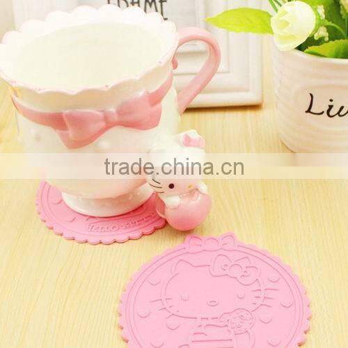 hello kitty silicone coaster, coffee cup mat,waterproot Tea Coster