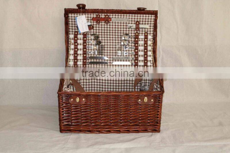 folk art wicker picnic basket set wicker picnic hamper basket