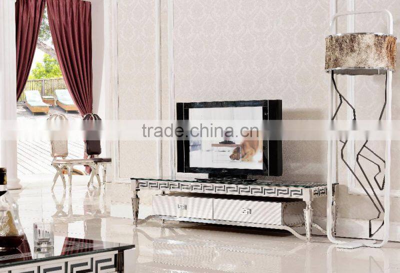 E375 Glass Top MDF Types of TV Stand
