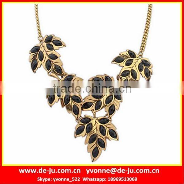 Shinny Leaves Handmade Statement Necklace
