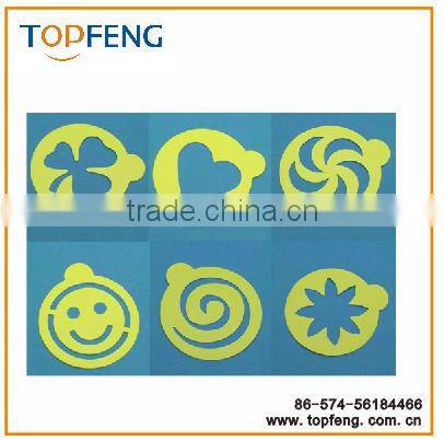 coffee latte art mold 6PCS, plastic coffee mold,coffee decorating tool,coffee art stencils for latte