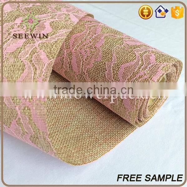 Awards Banquet table runner polyester jute fabric