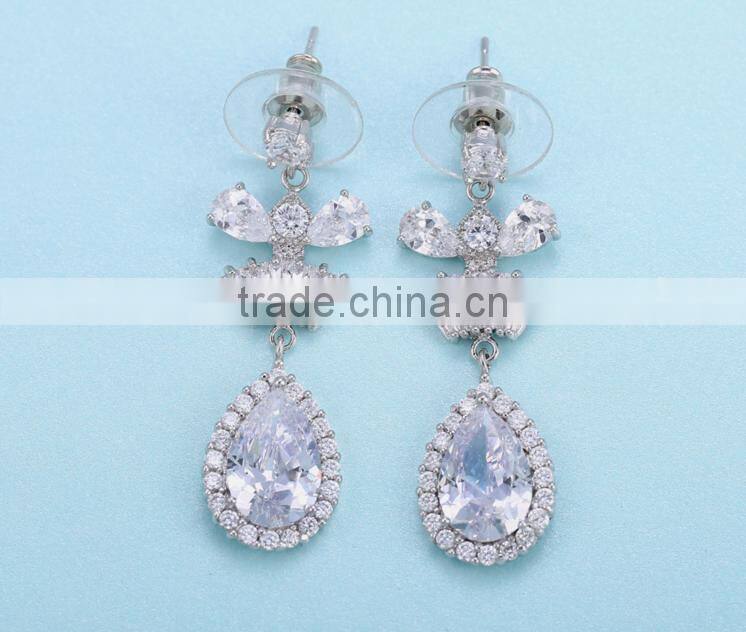 Wholesale Stock Small Order Fashion Women Flash Crown Zircon Earrings