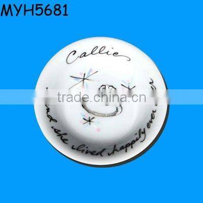 Custom ceramic wedding ring holder dish