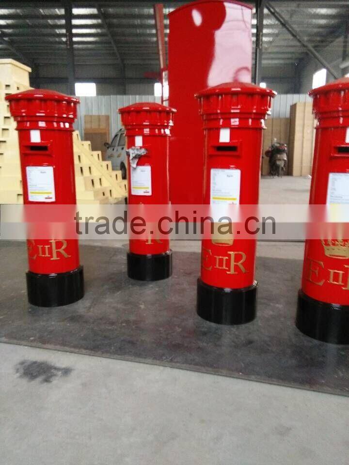 English typical red mailbox letter box post mail box