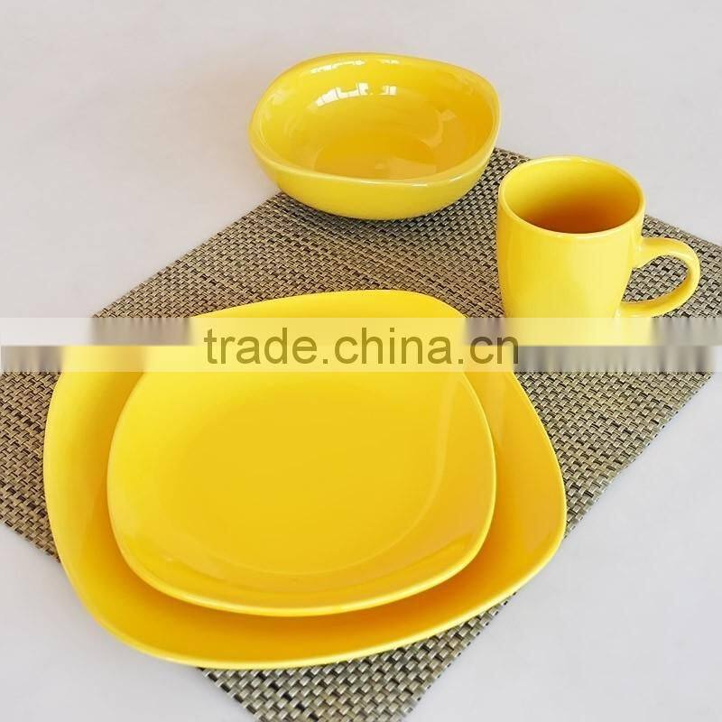 16pcs two-tone ceramic dinnerware set,stoneware two-tone dinner set,16pcs ceramic dinnerware set with solid colors