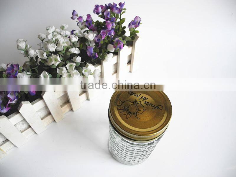 diamond glass caviar canning jar with lid