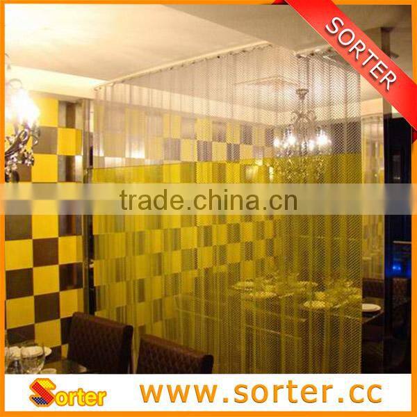Restaurant decoration room divider aluminum woven mesh metal curtain