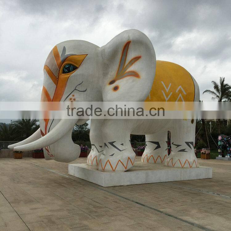 Tall 5m fiberglass elephant landscape sculpture