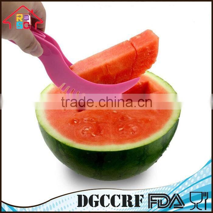 NBRSC Kitchen Fruit Tool Safe Plastic Watermelon Cutter Slicer Corer Server Scoop Knife