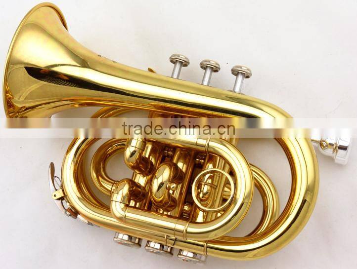 Chinese cheap gold pocket trumpet