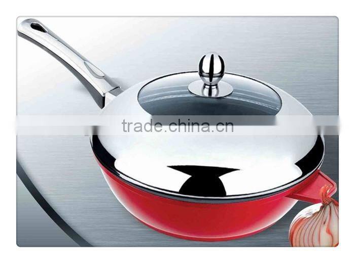 Good quantity aluminium alloy deep frying pan with lid / aluminium pot / cookware sets
