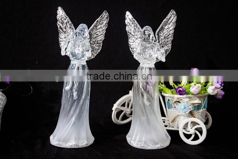 led plastic acrylic new christmas angel figurines statue for sale