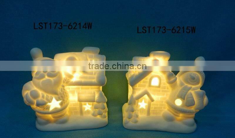 House shaped christmas decoration Ceramic christmas light house