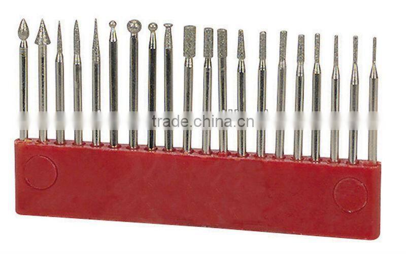 20 Piece 1/8" Shank Rotary Diamond Point Tips