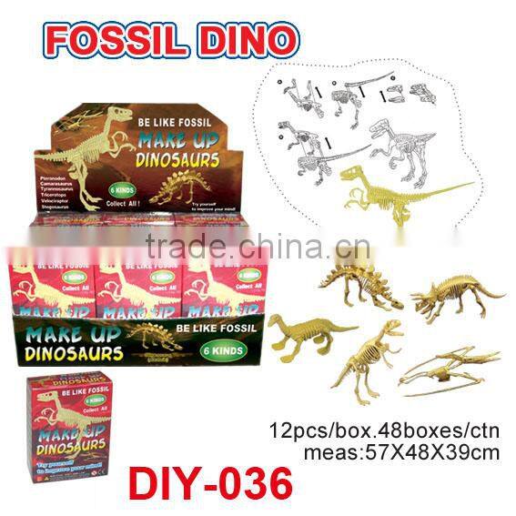 Plastic Barreled Make-up Dinosaur Fossil Toys