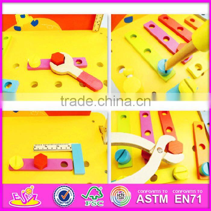 2016 new design cartoon children wooden diy workbench W03D077