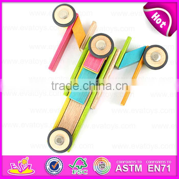 Promotional 46PCS DIY wooden puzzle 4D toy for kids,Wooden intelligent 3d puzzle diy toy for christmas W03B045