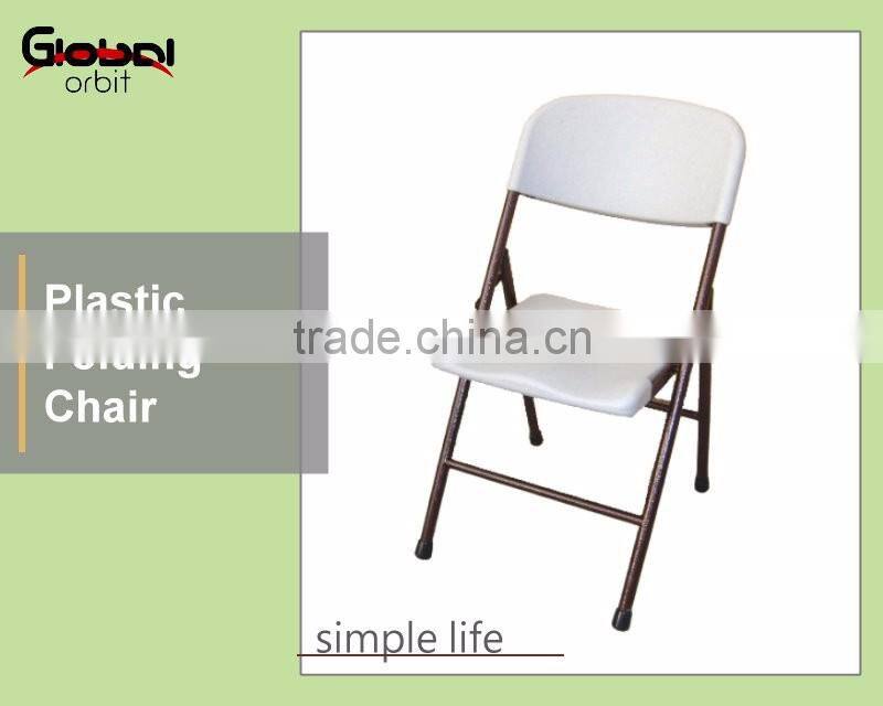 Outdoor Furniture Waterproof White Armless Plastic Folding Stacking Chair