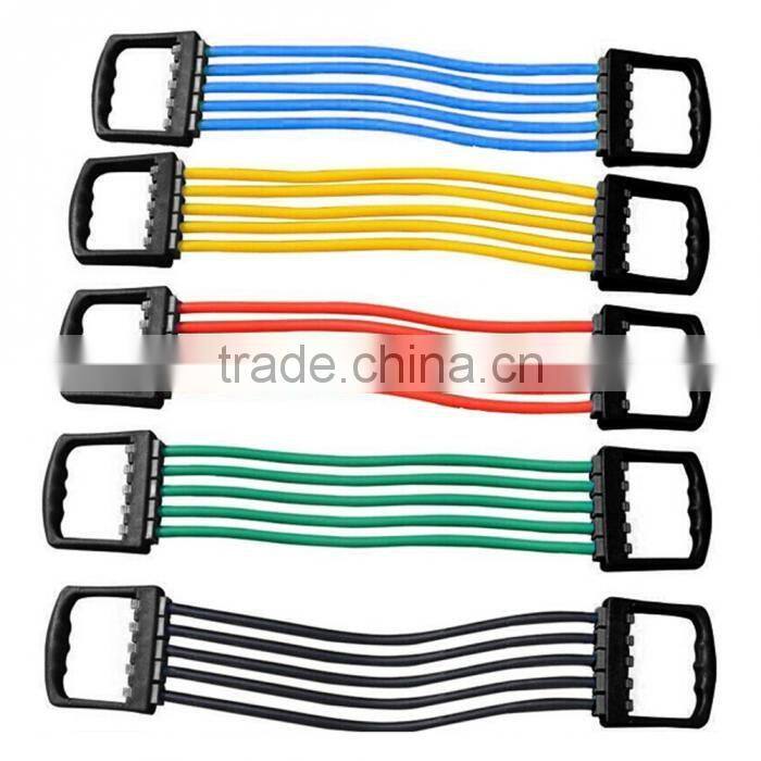 Portable Indoor sports Supply Chest Expander Puller Exercise Fitness Resistance Cable Band Tube Yoga 5 Latex Resistance Bands