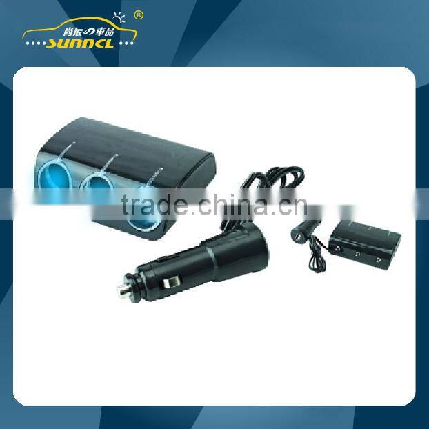 3 Way 1 A USB Car Cigarette Lighter Adapter Socket with Switch for iPhone , Tablet , Samsung