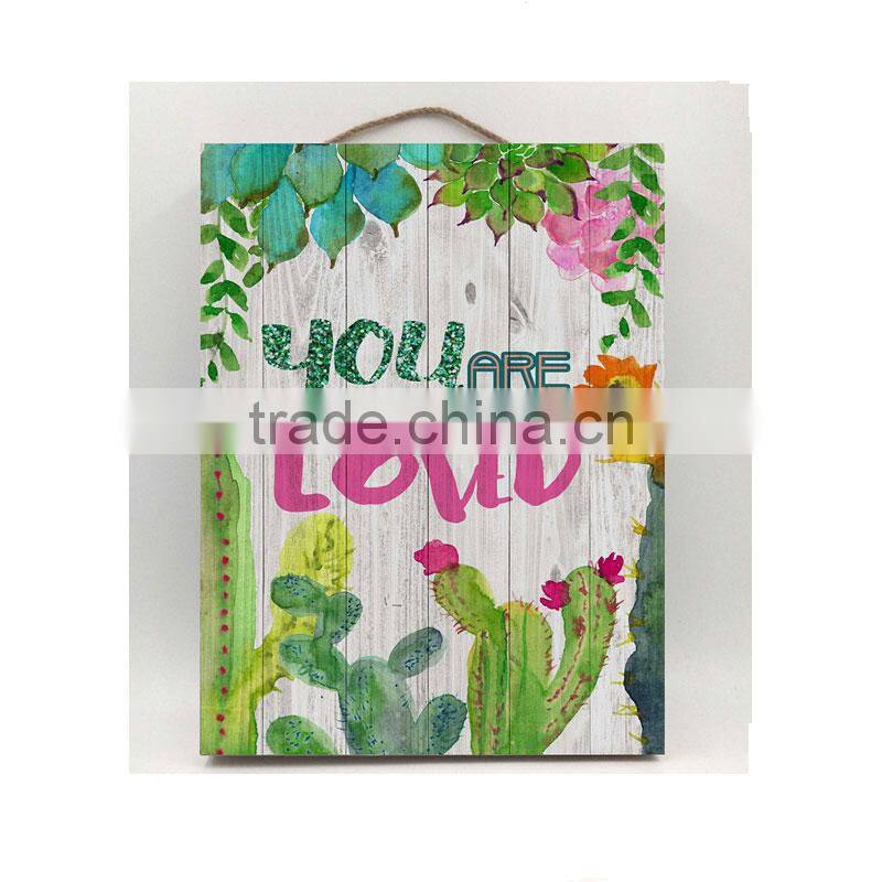 Wood spring 2017 new style you are loved sign wreath hanger plaque