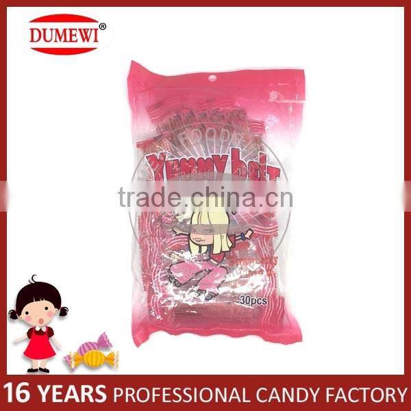 Yummy Strawberry Sugar Coated Sour Belts Candy