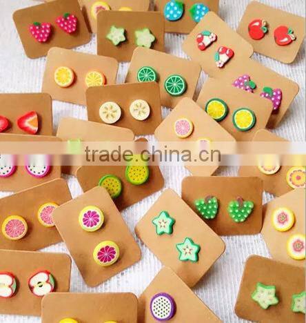 fashion New Design Fruits Earring Designs for Women,Kids polymer clay Earrings Fashion
