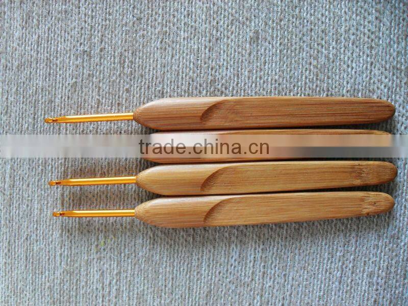 Factory Aluminum Crochet Hooks With Bamboo Handle