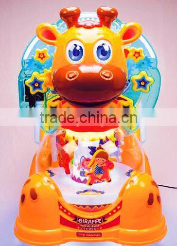 Popular kids ride giraffe car game machine coin operated kiddie rides for shopping mall