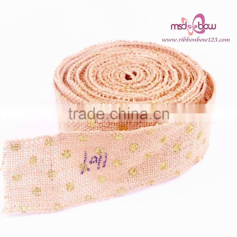 MSD Woven Jacquard Ribbon Green,2.5 Inch Wide Jute Tape Trim Ribbon