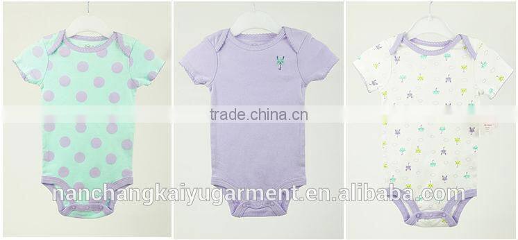 Wholesale 2017 summer baby funny plain baby rompers cotton clothing rompers
