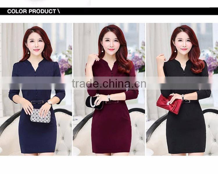 2016 Customized manufactorying fashionable custom fit middle-aged ladies dress