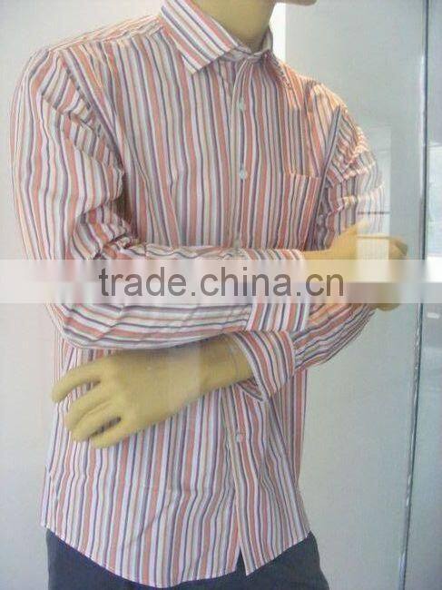 Mens fashion long sleeve casual designer striped shirts with pocket