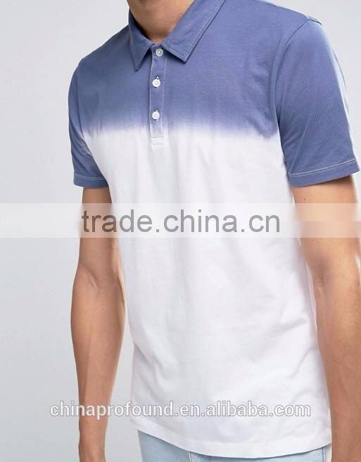 mens t-shirt polo custom design dip dye polo tshirt dye dip new models fashion tee China manufacturer 2016