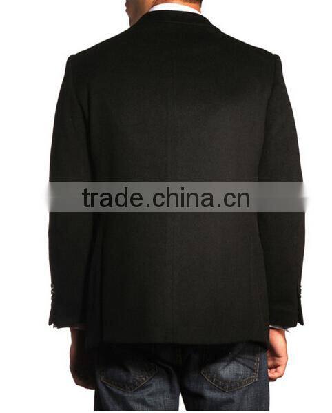 Men's Black Cashmere Blend Trim Fit Sportcoat